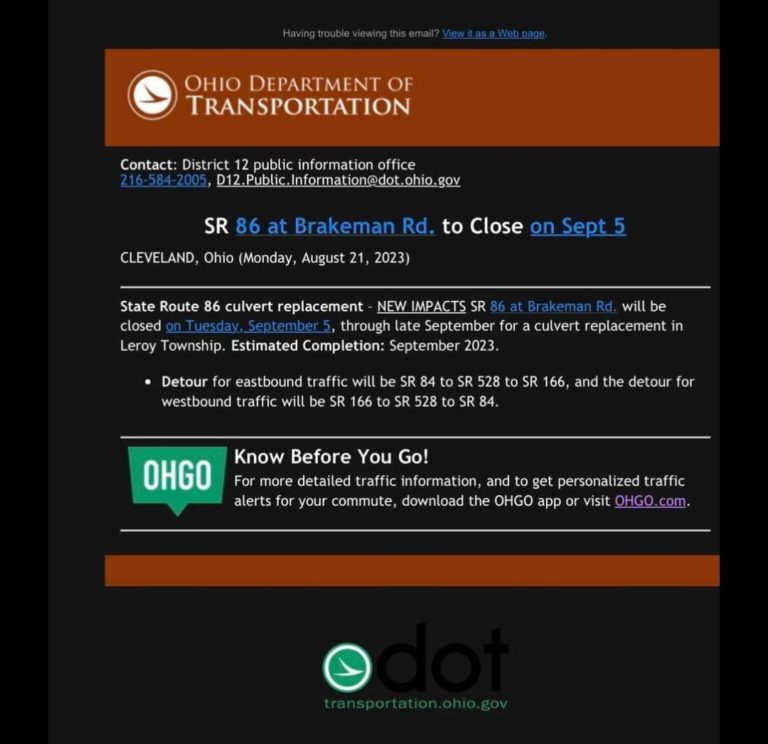 Roads & Service Leroy Township, Ohio